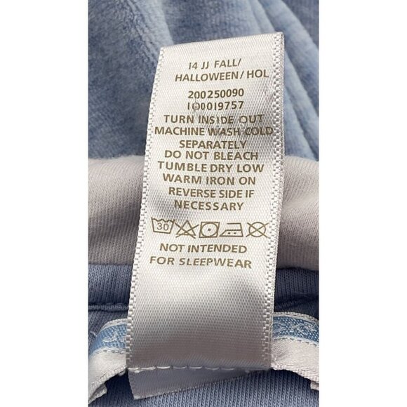 Janie & Jack Layette Blue Velour Long Sleeve Bodysuit 3-6 Mos Buttons Navy Trim - Picture 5 of 6